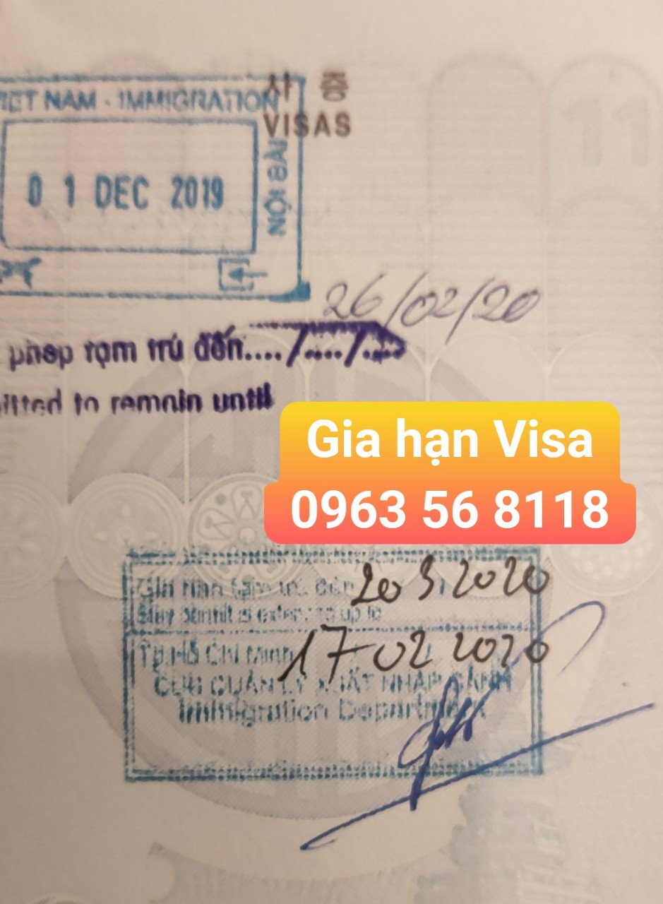 gia hạn visa Việt Nam cho người nước ngoài tại Việt Nam